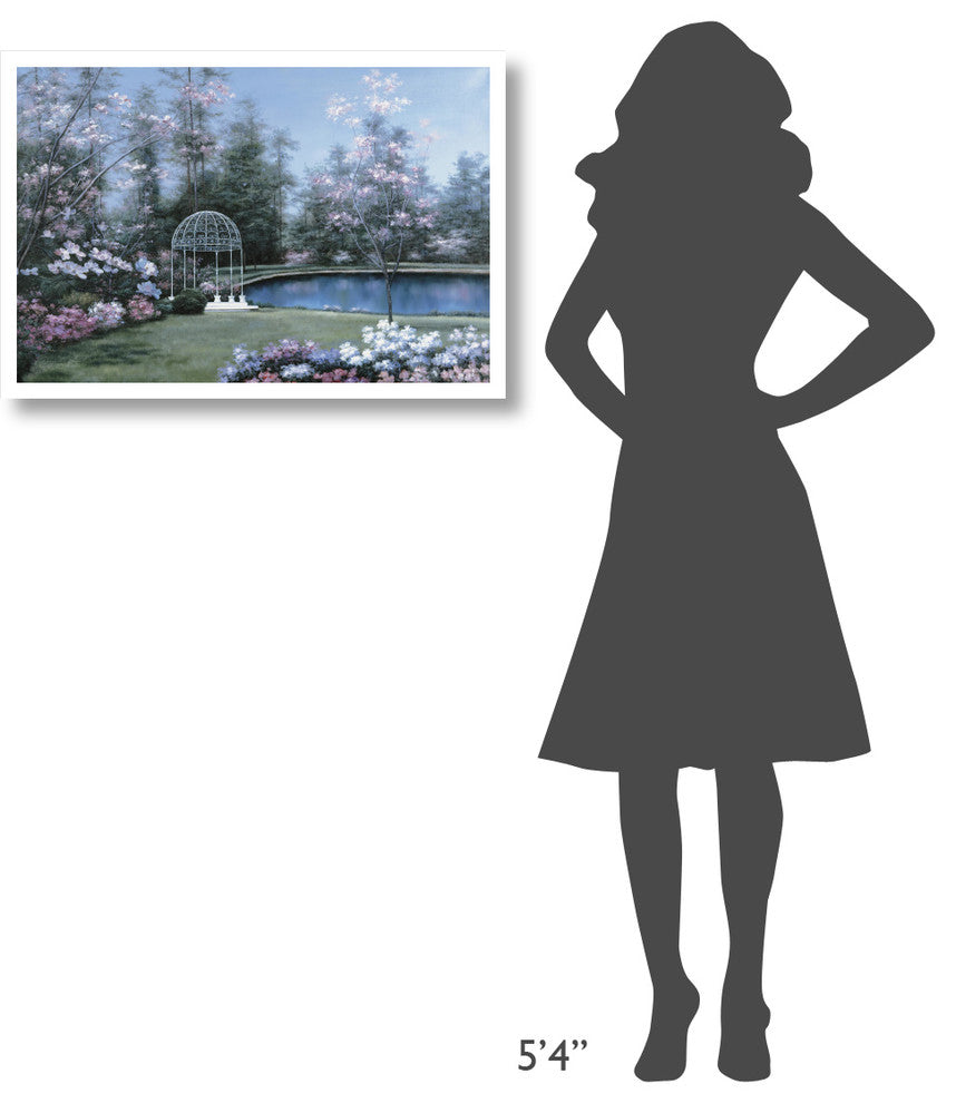 "Lakeside Gazebo" Digital Paper Print by Diane Romanello, 32"x22"