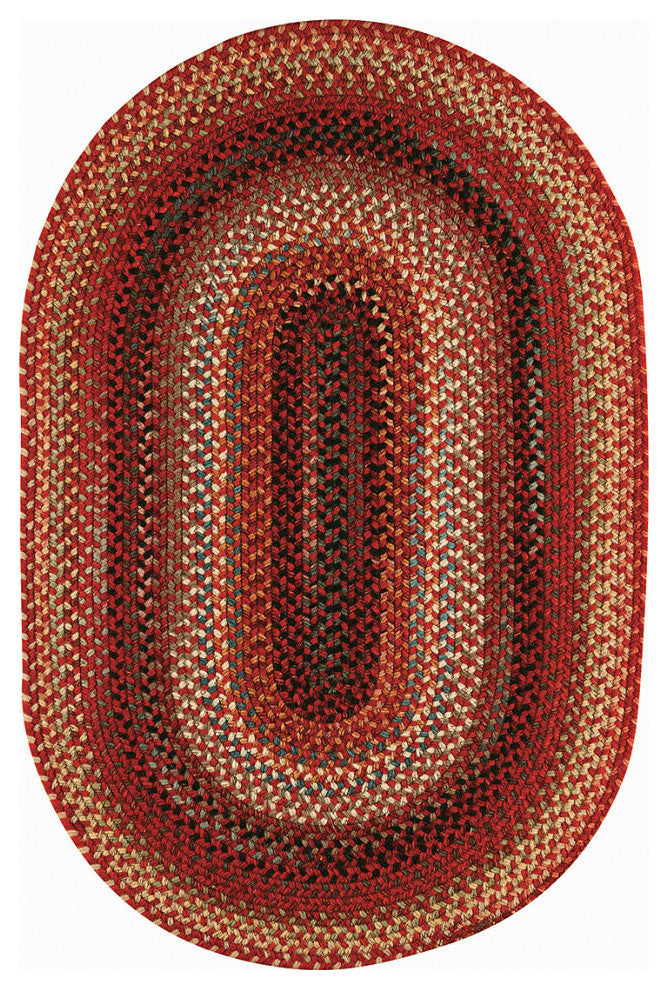 Capel Portland Red 0346_500 Braided Rugs - 27" X 9' Runner Runner