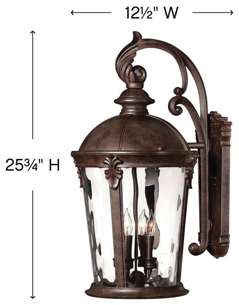 Hinkley Windsor Large Wall Mount Lantern, River Rock