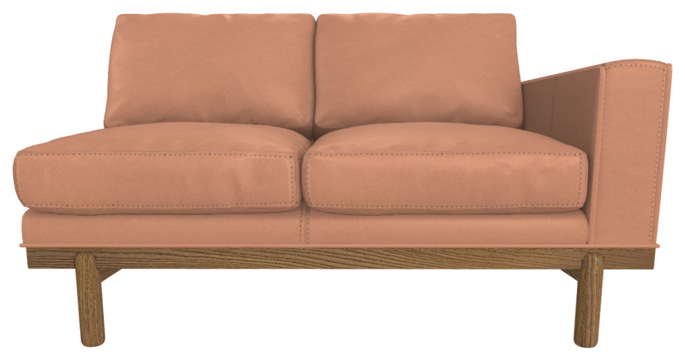 Cantor Right Arm Leather Sofa, Finish: Fawn, Leather: Peony