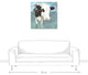 Happy Dairy Cow Painting Print 30x30 Canvas Wall Art