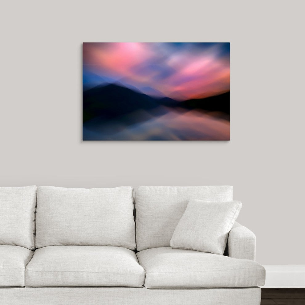 "Slocan Lake At Sunset VIII" Wrapped Canvas Art Print, 36"x24"x1.5"