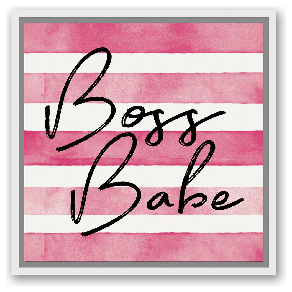 Boss Babe 16x16 White Floating Framed Canvas
