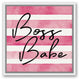 Boss Babe 16x16 White Floating Framed Canvas