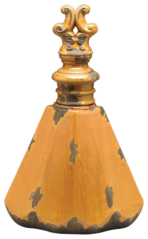 Hannes 21" Ceramic Decorative Bottle, Gold