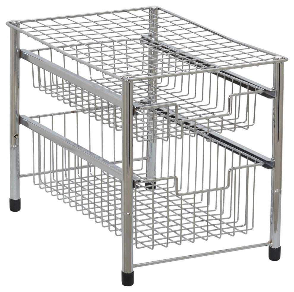 Two Basket Sliding Cabinet Organizer