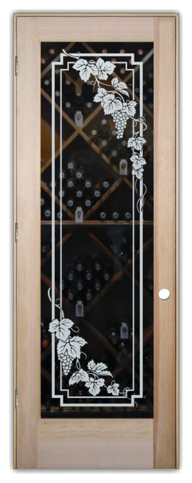Wine Door - Vineyard Grapes Cascade - Douglas Fir (stain grade) - 30" x 96"...