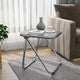 LeisureMod Lawrence Modern Rectangular Folding Table With Aluminum Frame, Transparent Black