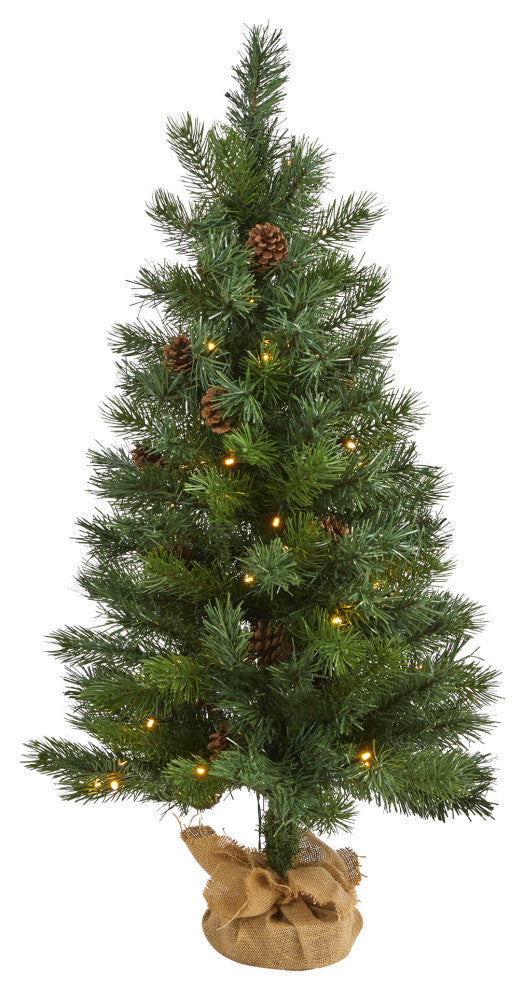 3'' Fraser Fir Natural Look Artificial Christmas Tree With 50 Clear LED Lights