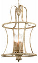 4-Light Farmhouse Chandelier Lantern Pendant Light, Off-White