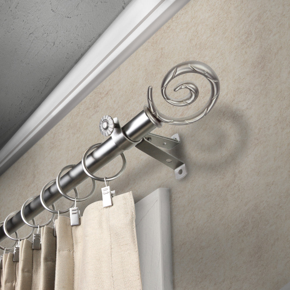 Valen 13/16" Diameter Curtain Rod, Satin Nickel, 18-28"