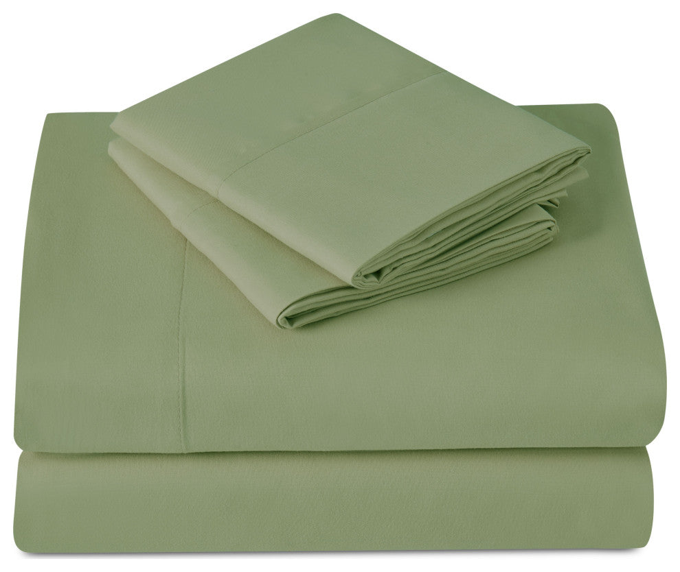 Kathy Ireland 4 Piece Brushed Microfiber Sheet Set, Sage, King