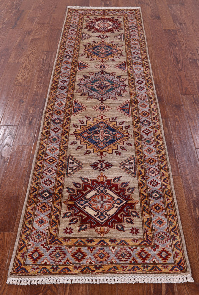2' 8" X 9' 1" Runner Super Kazak Hand Knotted Wool Rug - Q12840