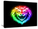 "Colorful Fire Lion" Animal Digital Canvas Print, 40"x30"