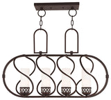 Livex 47195-67 4-Light Olde Bronze Linear Chandelier, Olde Bronze