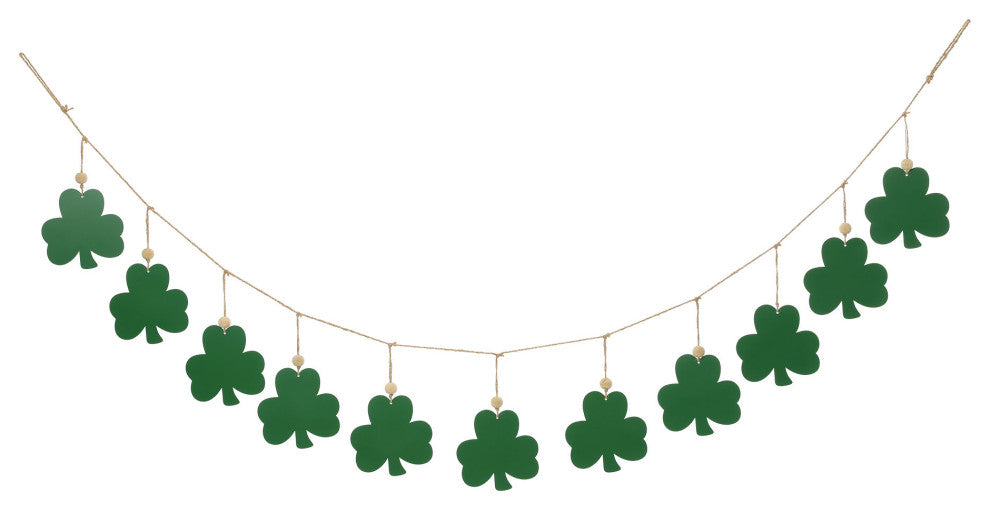 6' Metal Shamrocks Garland
