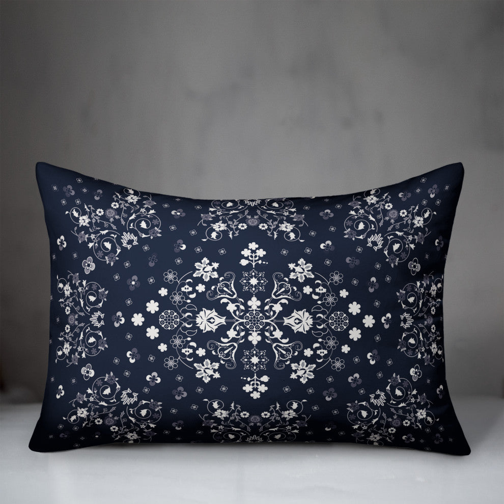 Blue Persian Rug 14x20 Spun Poly Pillow