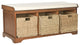 Safavieh Lonan Wicker Storage Bench, Medium Walnut