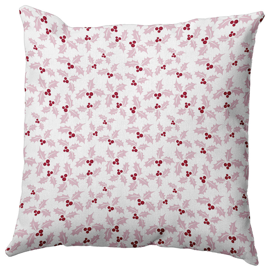 Holly Bush Accent Pillow, Light Pink, 26"x26"