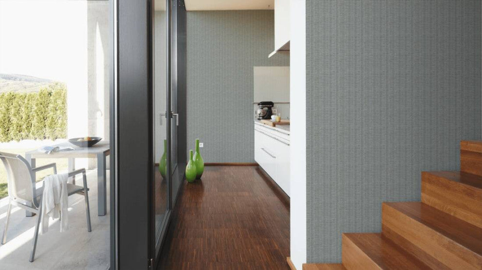 Sample, Cottage Textured Wallpaper Featuring Woven Wood, 373933