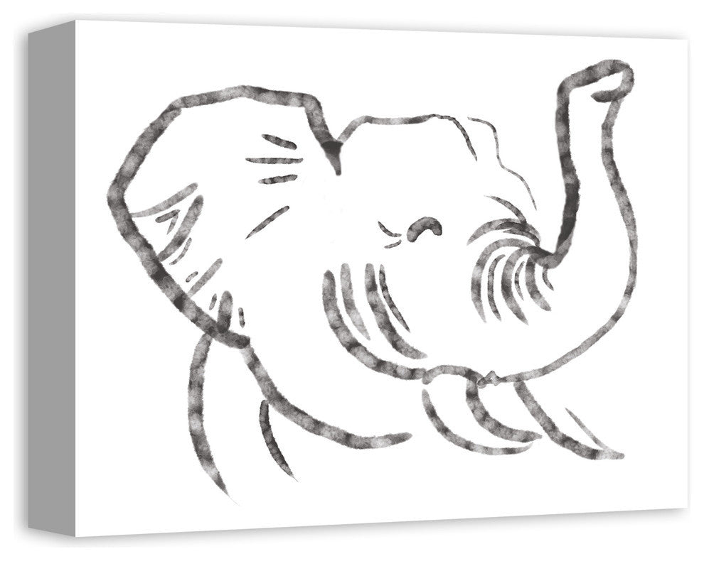 Happy Elephant 11x14 Canvas Wall Art