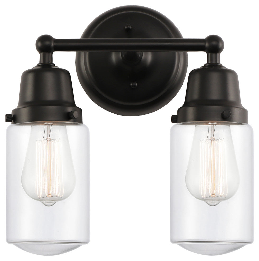 Innovations 623-2W-BK-G312 2-Light Bath Vanity Light, Matte Black