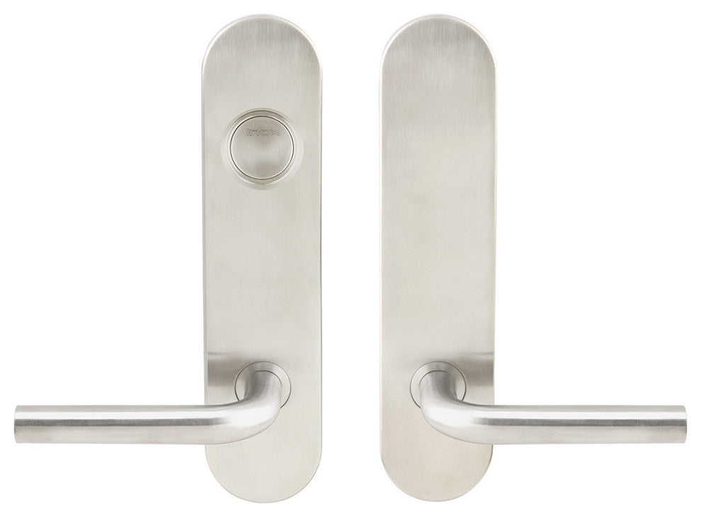Cologne Lever, Tubular Dummy Entry With Dummy Cylinder, Satin Stainless Steel