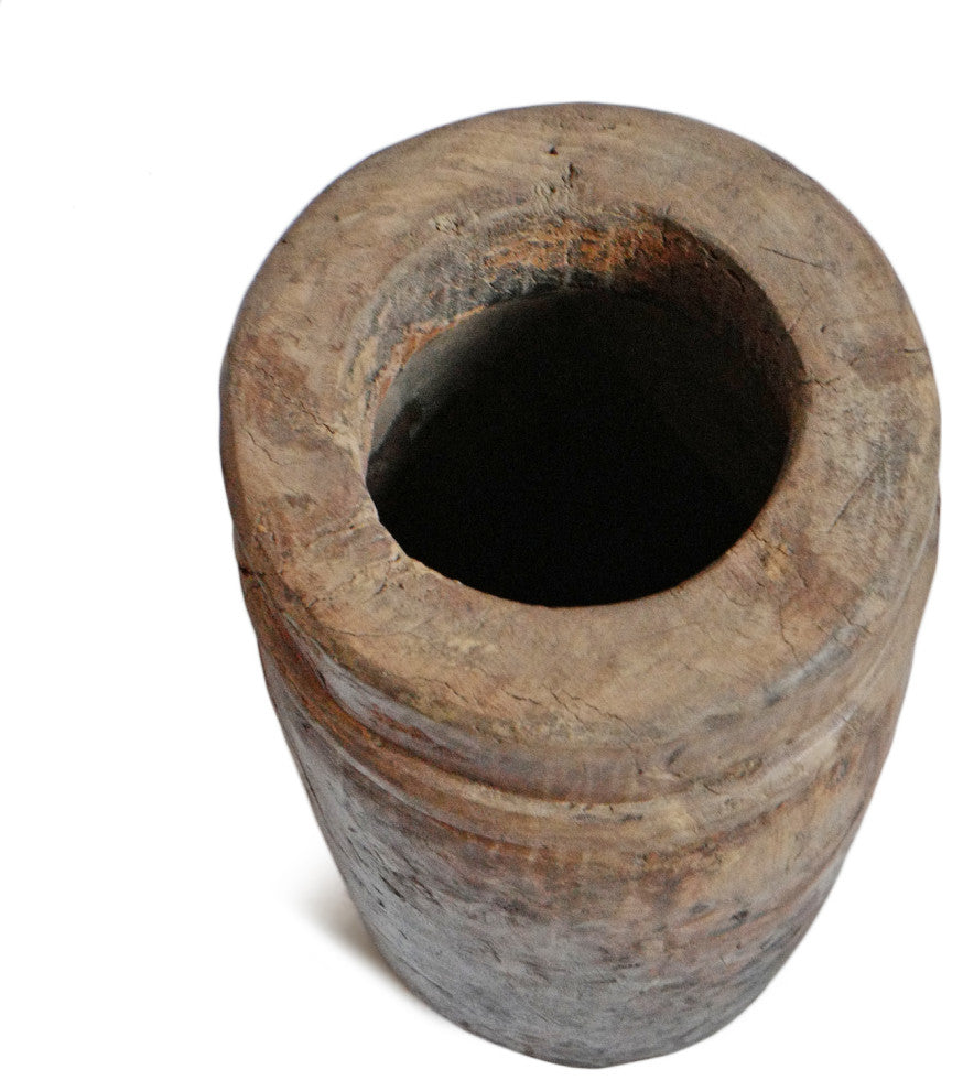 Consigned India Wood Butter Pot