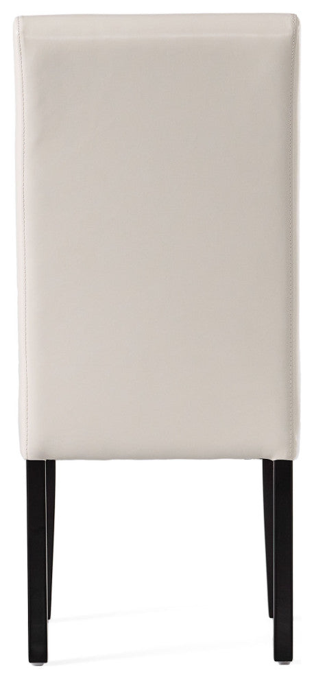 GDF Studio Emilia Pu Leather Dining Chairs, Set of 2, Ivory