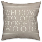 Welcome on Gray 18x18 Indoor/Outdoor Pillow