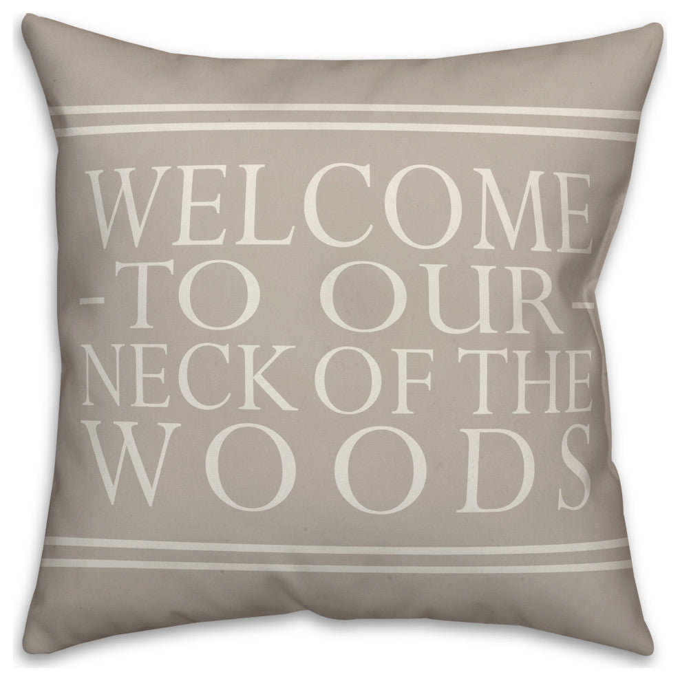 Welcome on Gray 18x18 Indoor/Outdoor Pillow