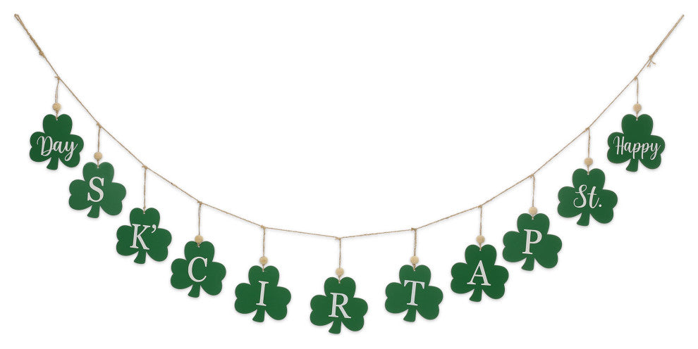 6' Metal Shamrocks Garland