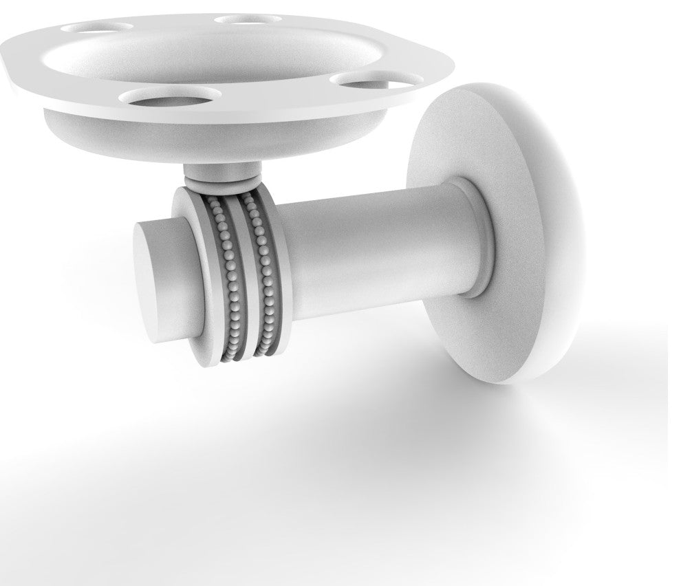 Mercury Tumbler and Toothbrush Holder with Dotted Accents, Matte White