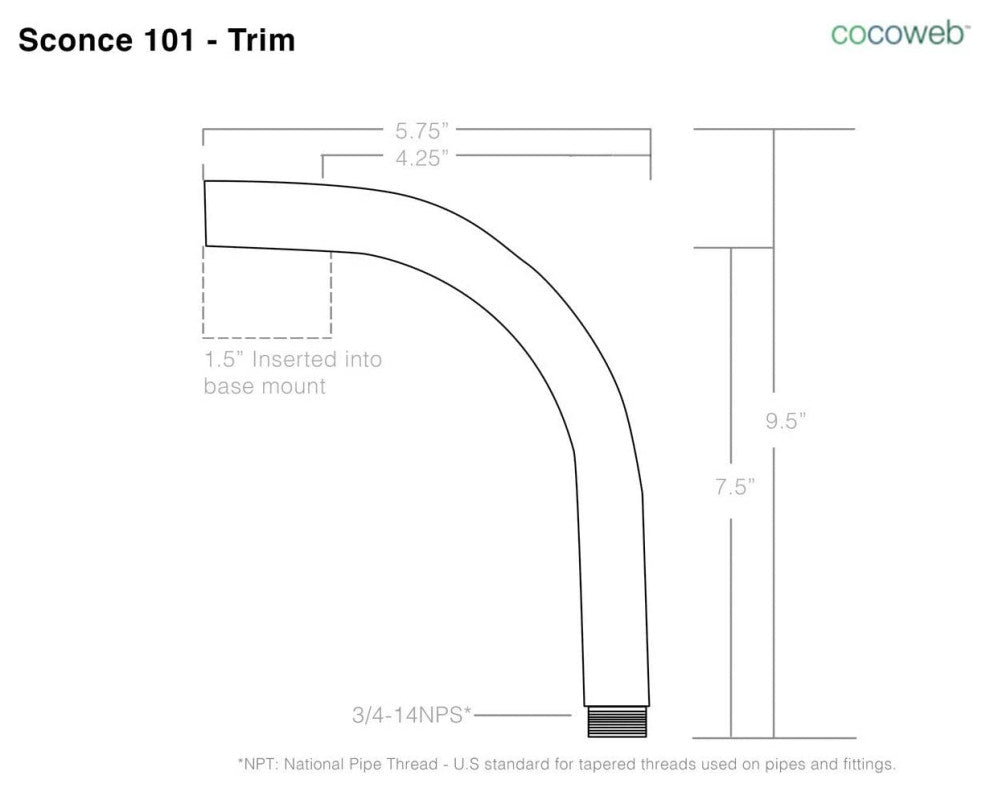 14" Vintage LED Down Light With Trim Arm, Green