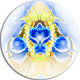 Cold Extraterrestrial Fractal Heart Blue, Floral Round Wall Art, 23"