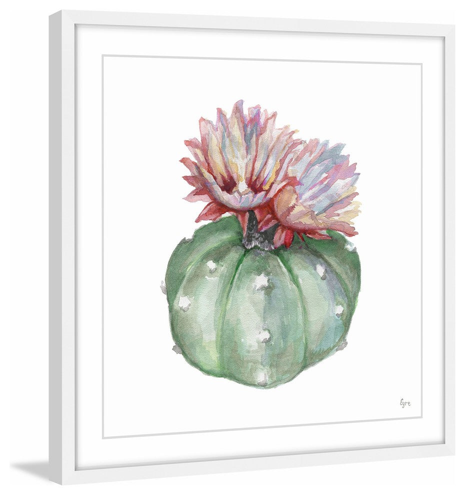 "Rainbow Cacti" Framed Painting Print, 18"x18"