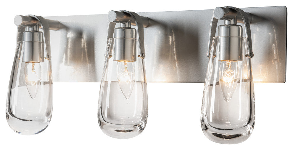 Eos 3-Light Bath Sconce, Sterling Finish, Clear Glass