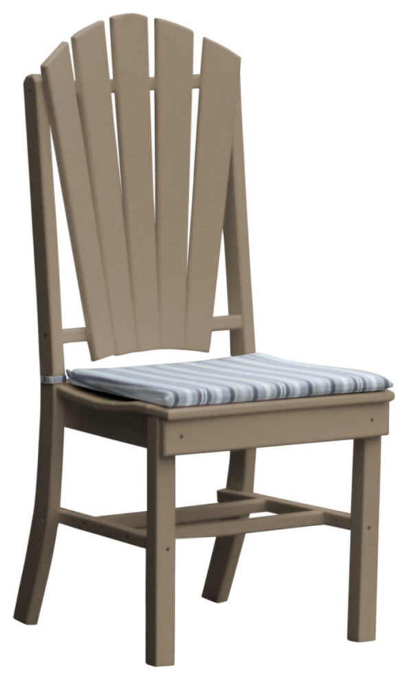 Poly Lumber Adirondack Dining Chair, Weathered Wood