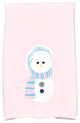 Sock Snowman Decorative Holiday Geometric Print Hand Towel, Pale Pink