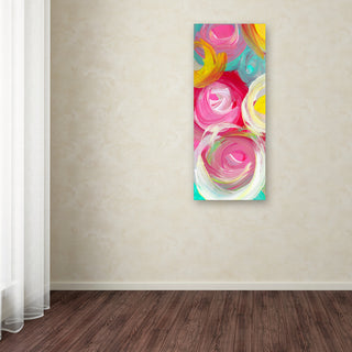 'Rose Garden Circles Vertical 2' Canvas Art, 19x8