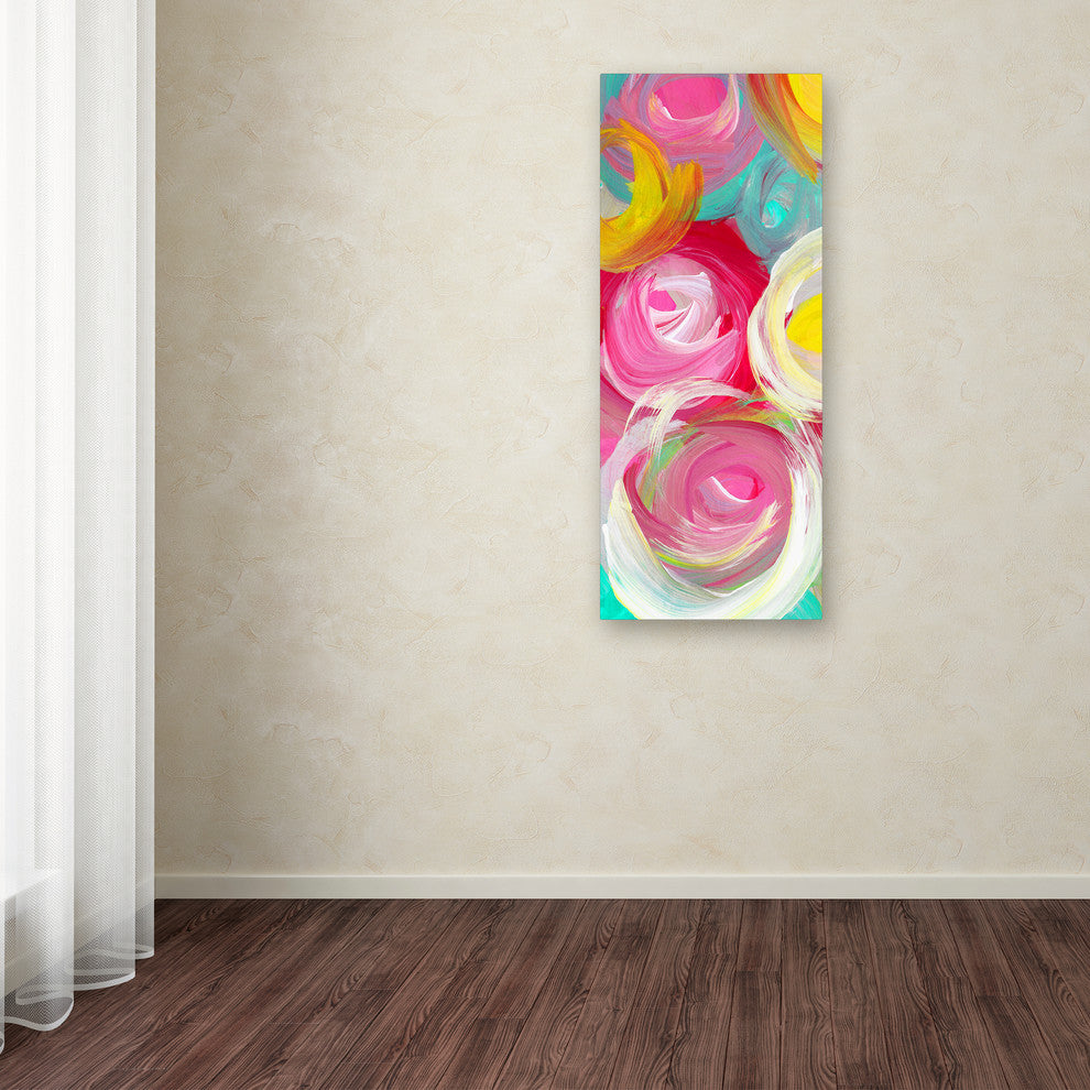 'Rose Garden Circles Vertical 2' Canvas Art, 19x8