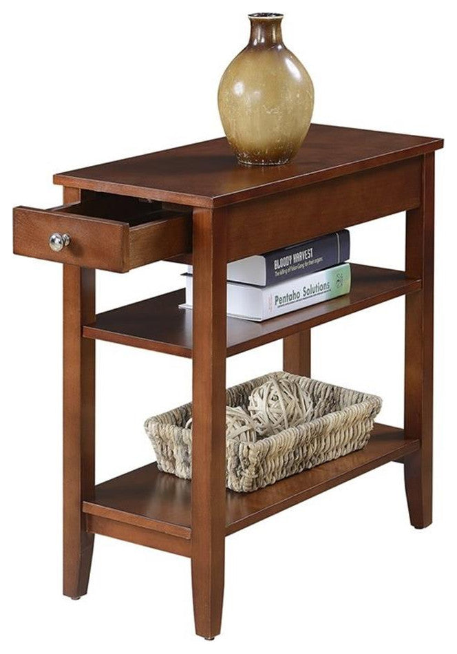Convenience Concepts End Table Nightstand Bedside Rectangle in Wood - Mahogany