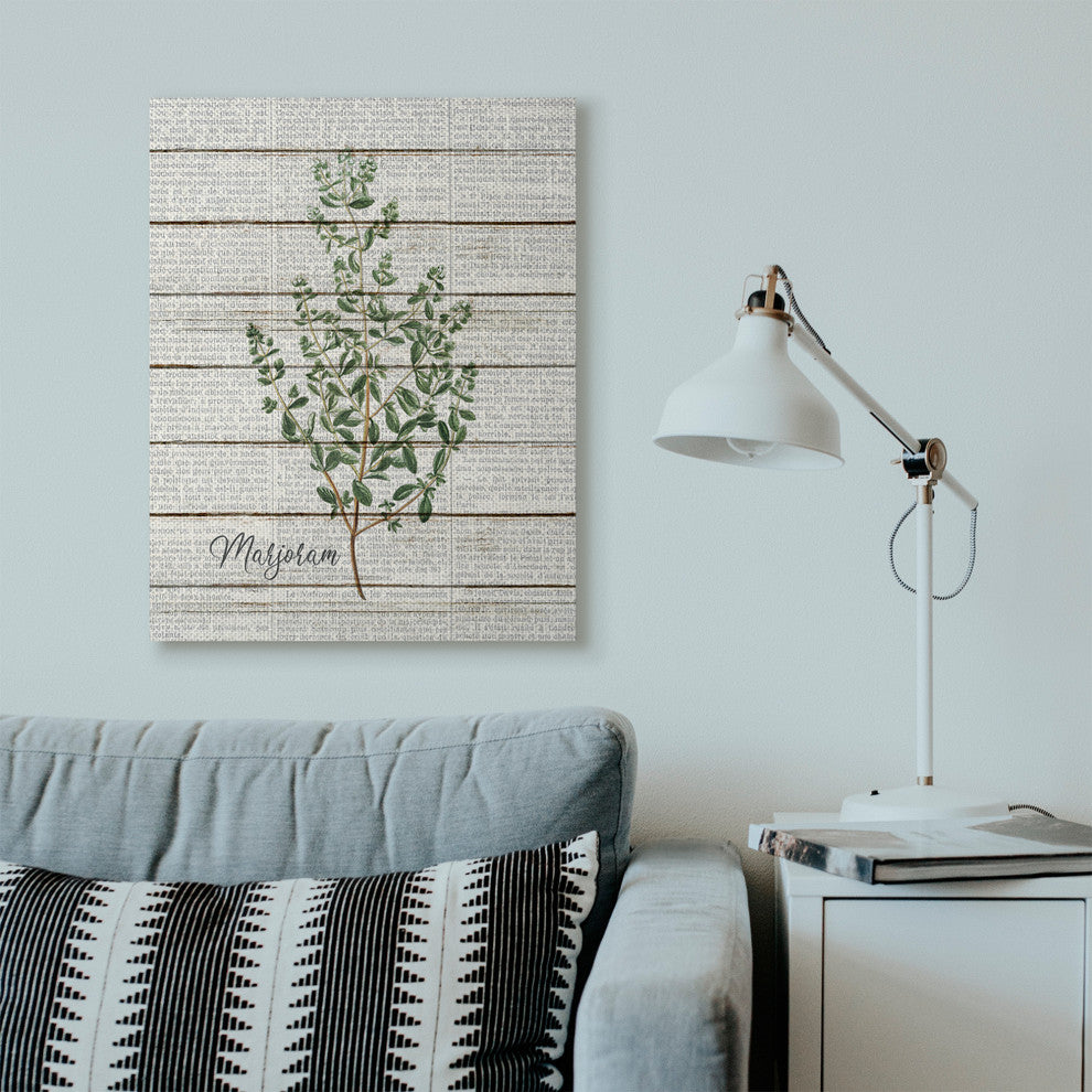 Marjoram Vintage Herb Kitchen Dining Room Word Collage , 30"x40"
