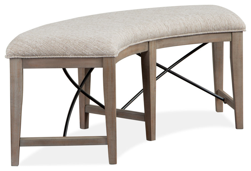 Curved Bench With Upholstered Seat