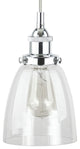 Fiorentino Industrial Pendant Lamp, Glass Shade, Polished Chrome, Fixture Only