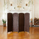4 ft. Short Diamond Weave Fiber Room Divider Dark Mocha 4 Panel