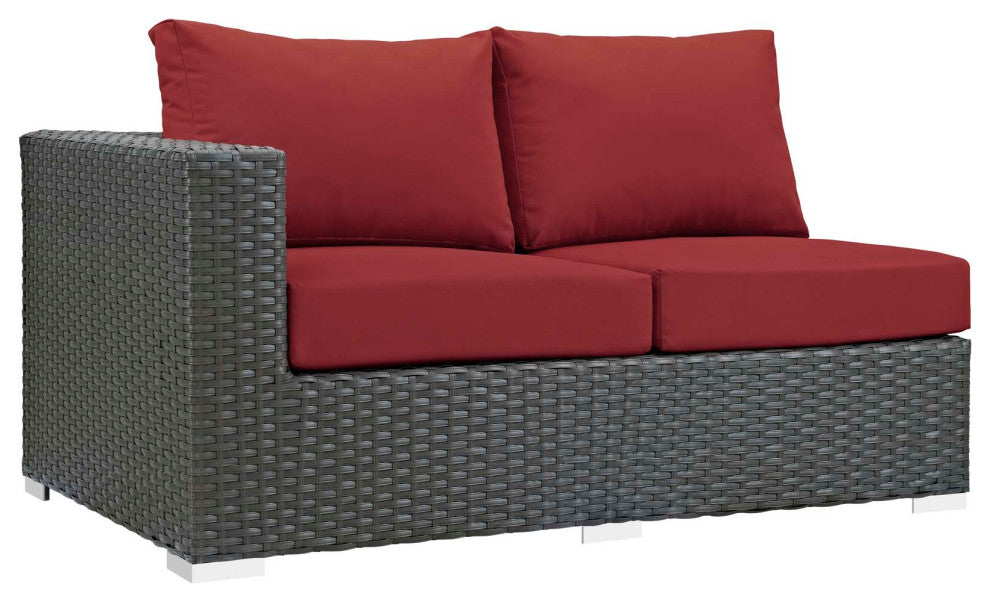 Canvas Red Sojourn 11 Piece Outdoor Patio Sunbrella Sectional Set