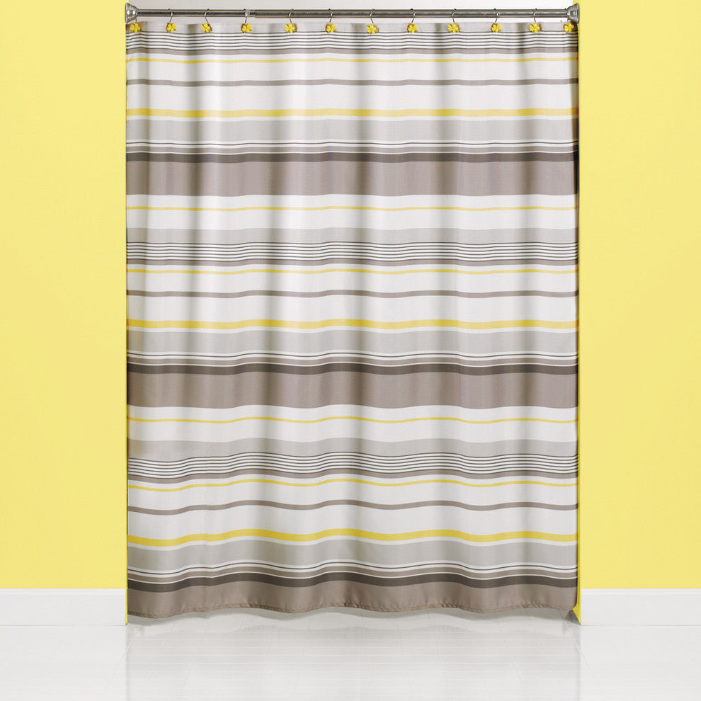 Saturday Knight Spring Garden Stripe Shower Curtain