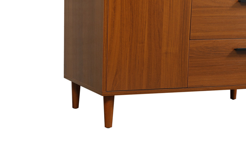 Home Living Modern Natural Oak-Light Bathroom Vanity, Teak, 42"