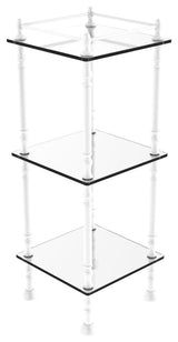 Three Tier Etagere with 14" x 14" Shelves, Matte White